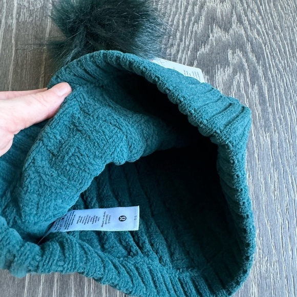 Lululemon Cable Knit Pom Beanie in Storm Teal main image 7
